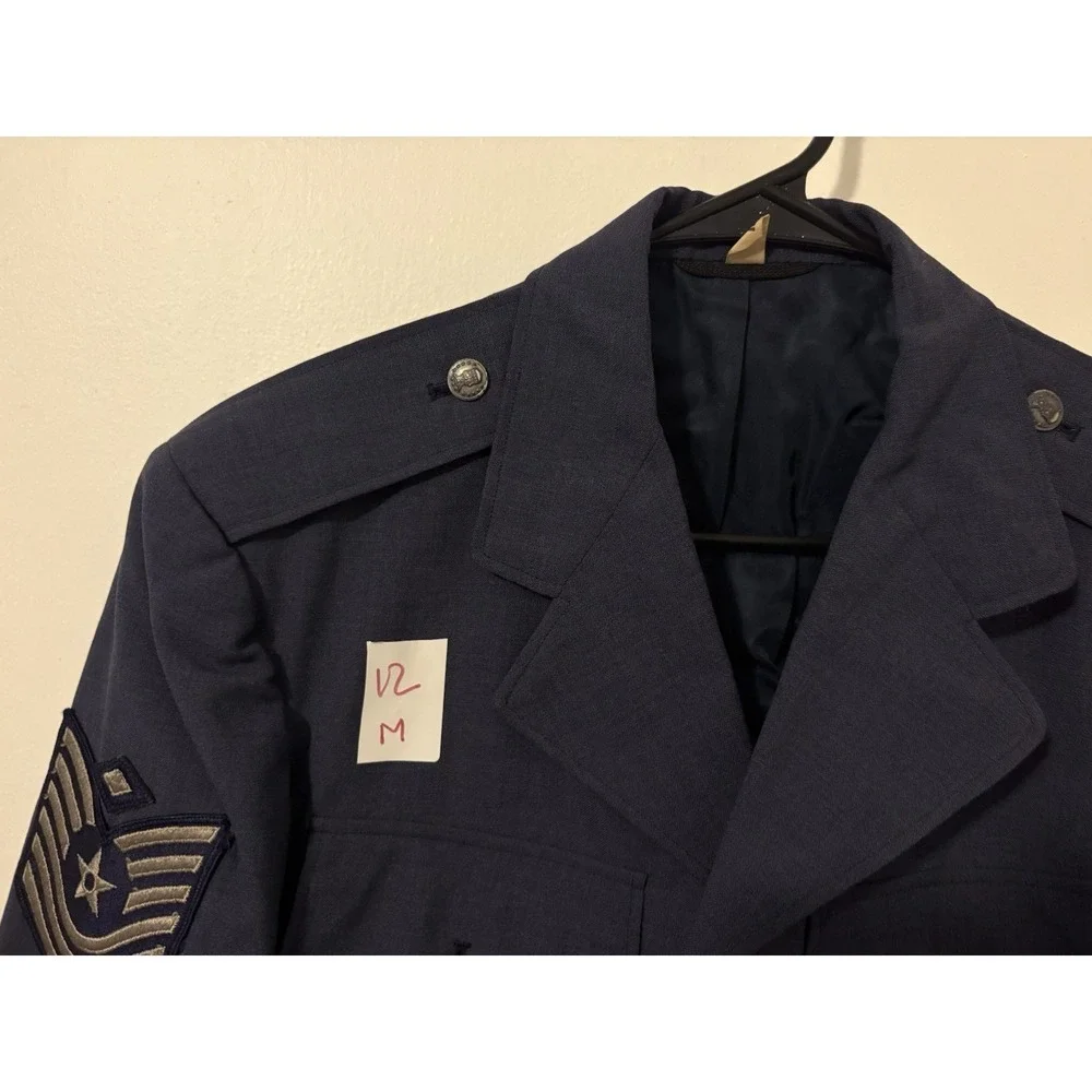 Vintage 1962 USAF Air Force Dress Blue Uniform Coat Jacket Master Sergeant 38R